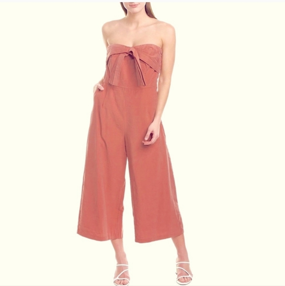 Greylin “Gracie” Gripping Strapless Wide-leg Cropped  Jumpsuit, 6 / S